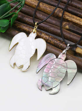 乌龟吊坠油菜花贝壳动物皮绳女白