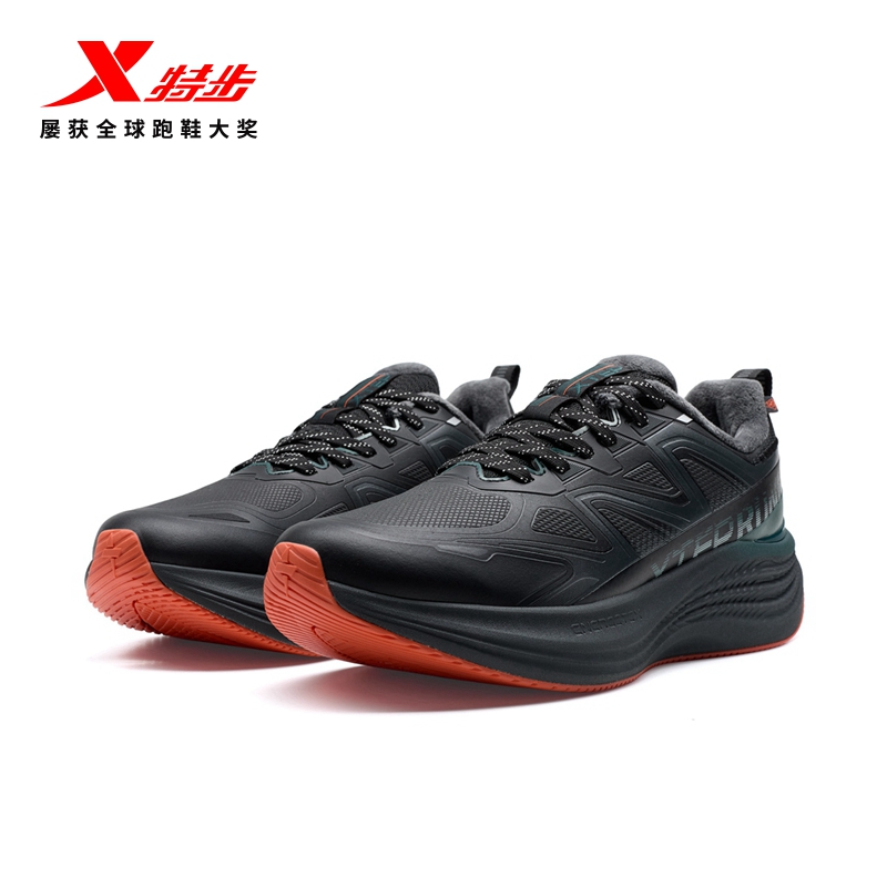 特步流云棉鞋丨跑步鞋男鞋2025冬季新款加绒减震跑鞋舒适运动鞋子