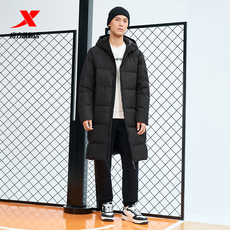 加厚保暖运动羽绒服特步立领