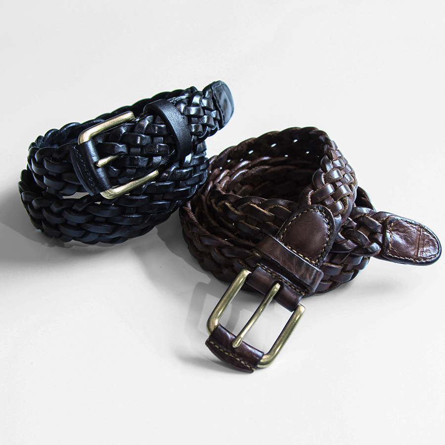 告密者头层牛皮纯手工铜扣编织男女简约3.0皮带复古文艺真皮腰带