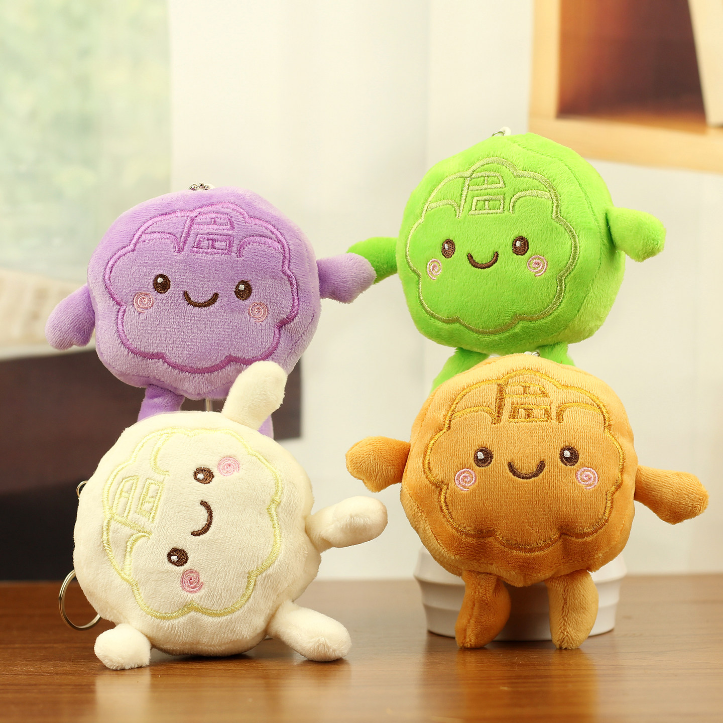 创意中秋节月饼玩偶毛绒玩具挂件娃娃抱枕靠枕公司活动可印字礼品