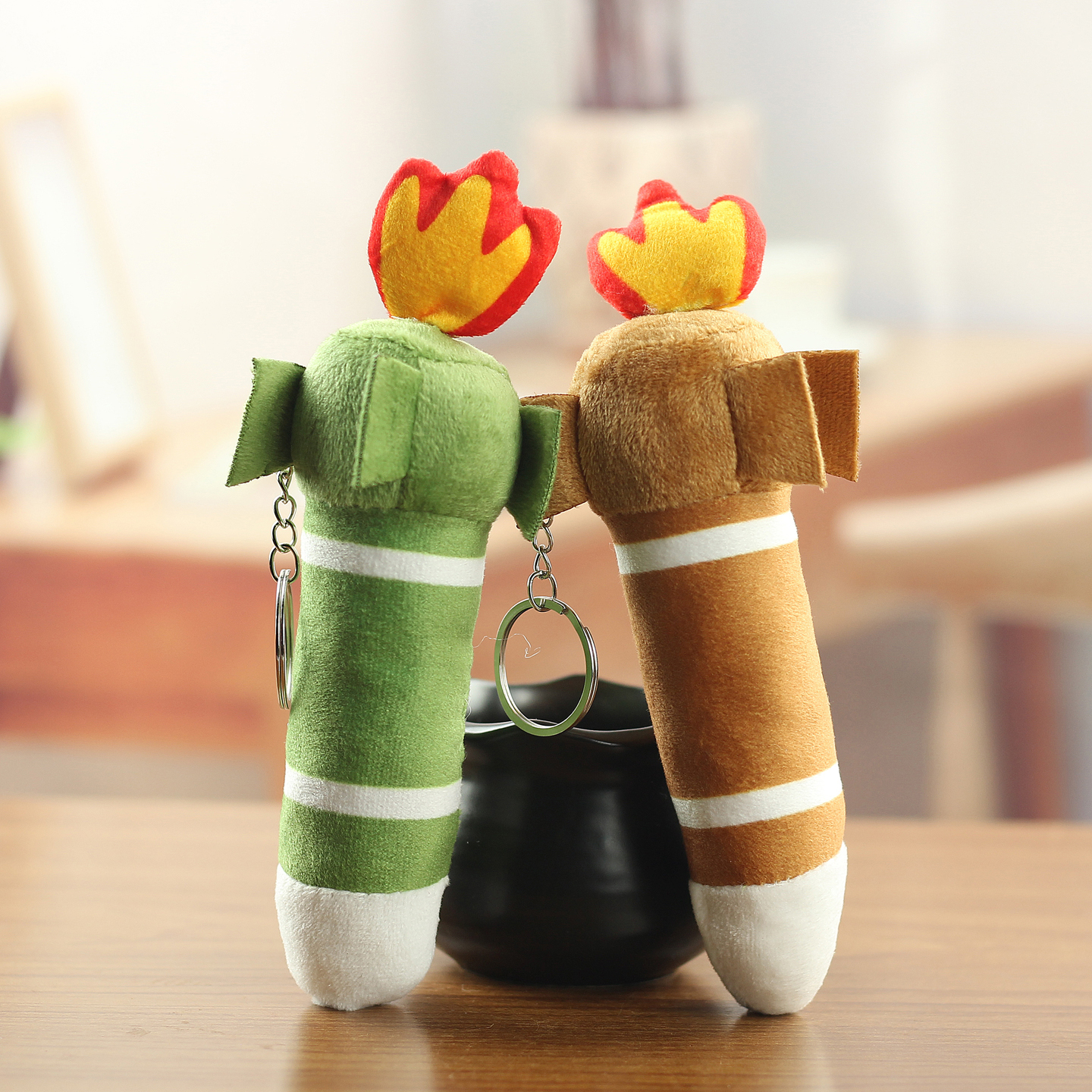 网红可爱萌抽拉火箭挂件毛绒玩具