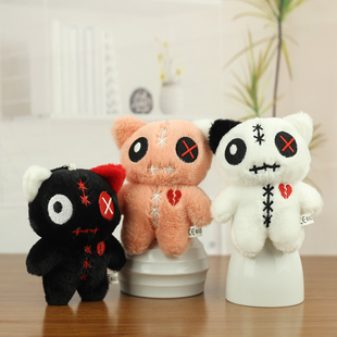 跨境重生猫外星大眼猫小公仔批发玩偶钥匙链钥匙扣毛绒猫咪小挂件