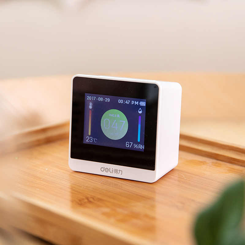 [得力迅友专卖店气体检测仪]得力8805 温湿度计 PM2.5空月销量1件仅售289元