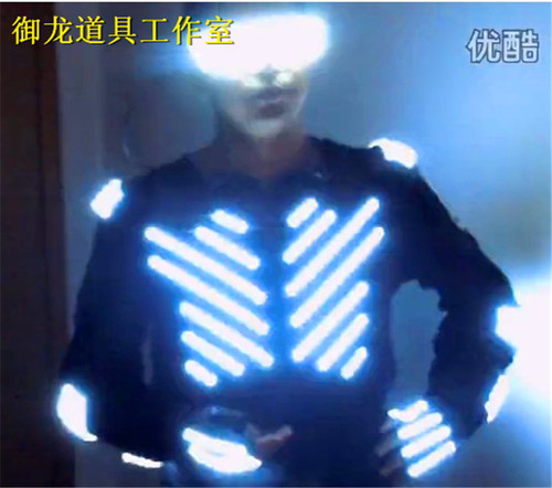 led服装  发光演出服 打歌服  无线遥控 防水 男式 歌手 dj