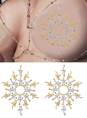 新款金色火焰乳贴胸贴性感比基尼乳贴跨境狂欢派队节日装饰品