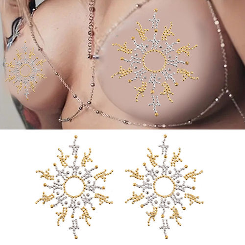 新款金色火焰乳贴胸贴性感比基尼乳贴跨境狂欢派队节日装饰品