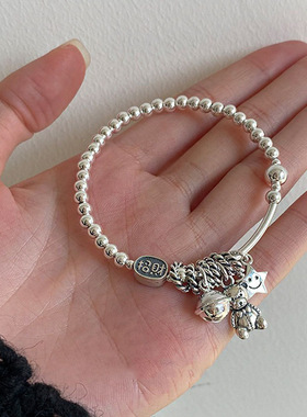 丹妮丝小众设计复古做旧星星百搭显手细多坠个性手环百搭高级手串