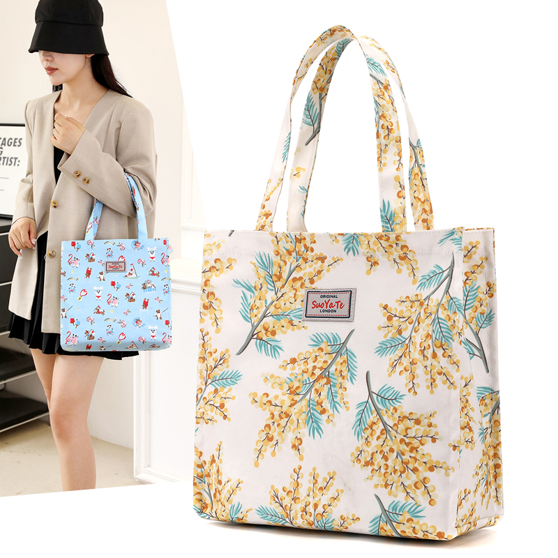 2024新款百搭印花手提袋多色旅行包手提单肩包防水碎花女包斜挎包