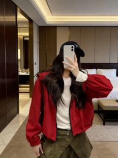 百搭宽松连帽拉链短外套防晒上衣冲锋衣 时尚 2026年春夏韩版 女新款