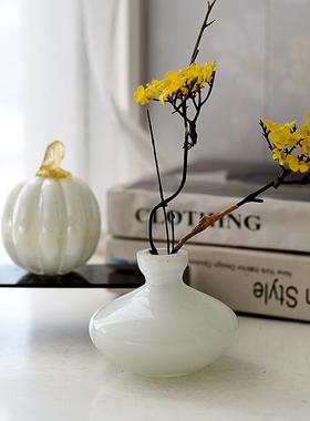 出口花瓶Herend 白色手工玻璃艺术小花器南瓜摆件F3-3