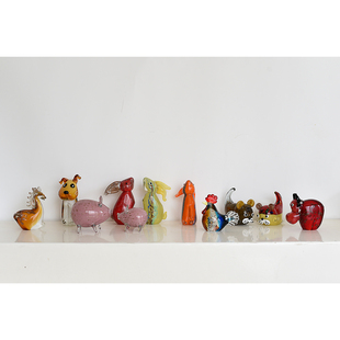 外贸出口琉璃装饰品摆件属相鼠龙羊狗猪兔马牛虎鸡纯手工家居