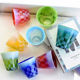 出口日式手工玻璃杯人工吹制茶杯酒杯骨粉杯果汁冷饮水杯