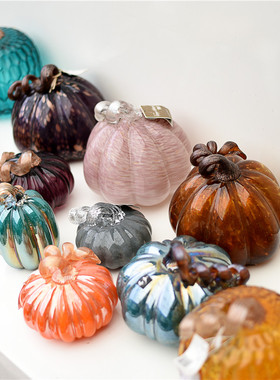 雏禾彩色玻璃装饰田园风家居摆件