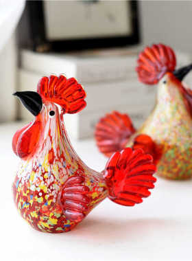 出口琉璃鸡彩色礼品欧式