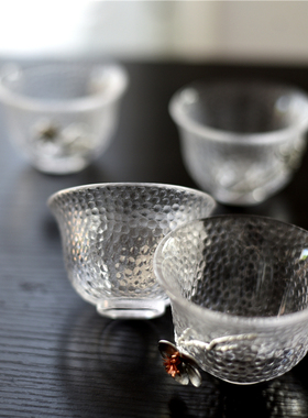 新中式无铅透明玻璃烈酒杯梅子酒杯茶杯品茗杯清酒贴花杯送礼佳品