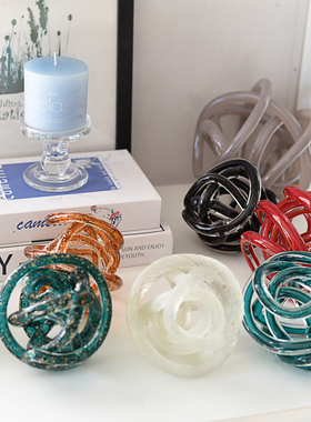 欧式简约玻璃麻团摆件瑕疵品