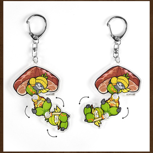 爵银龙 钥匙扣 艾露猫 牙猎犬组合 挂件 怪物猎人荒野 周边 崛起