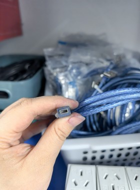 蓝色USB数据线 1.5米 纯铜线芯 带磁环 编织外皮