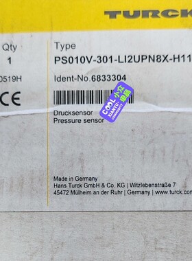TURCK图尔克压力传感器PS010V-301-LI2UPN
