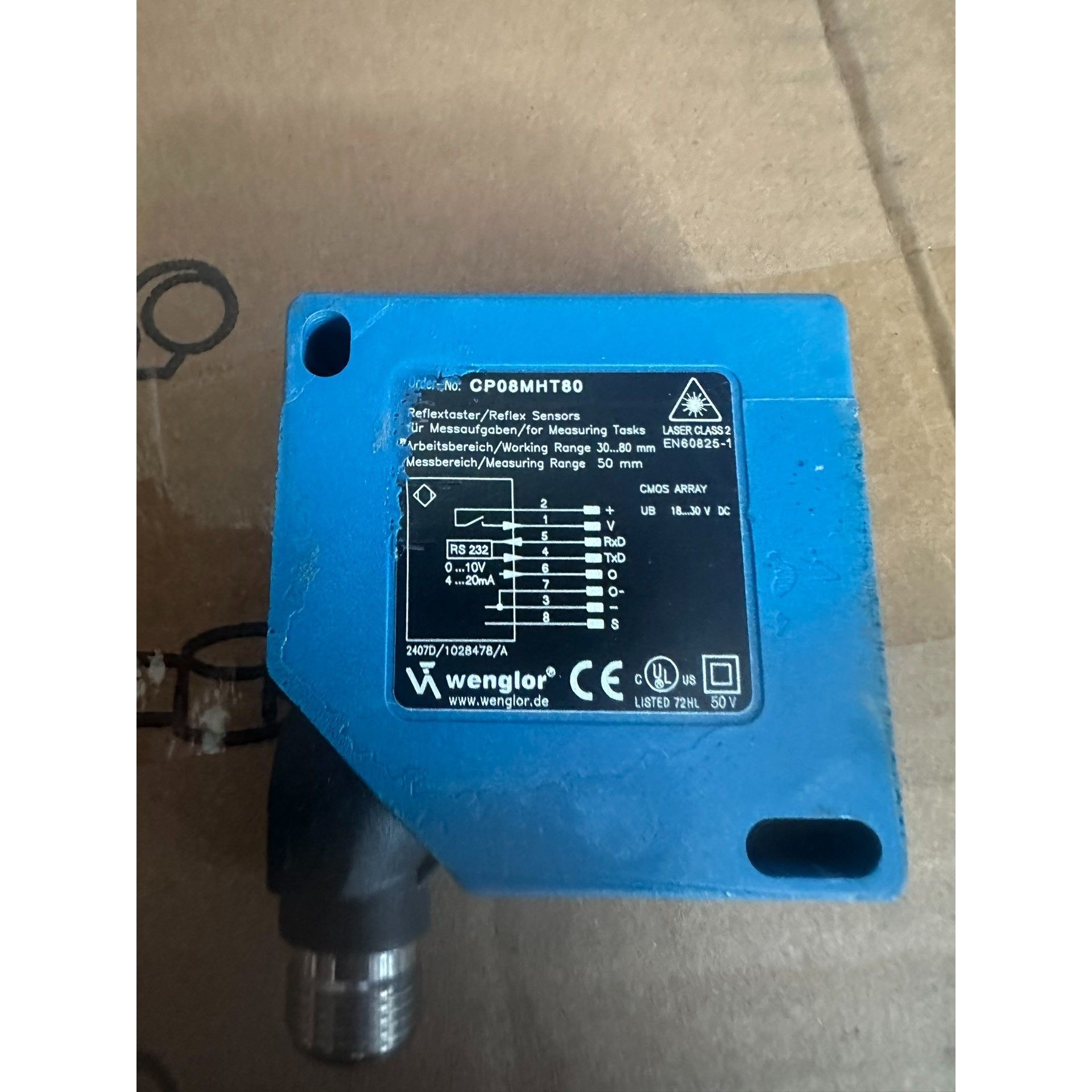 wenglor CP08MHT80激光测距传感器拆机二手