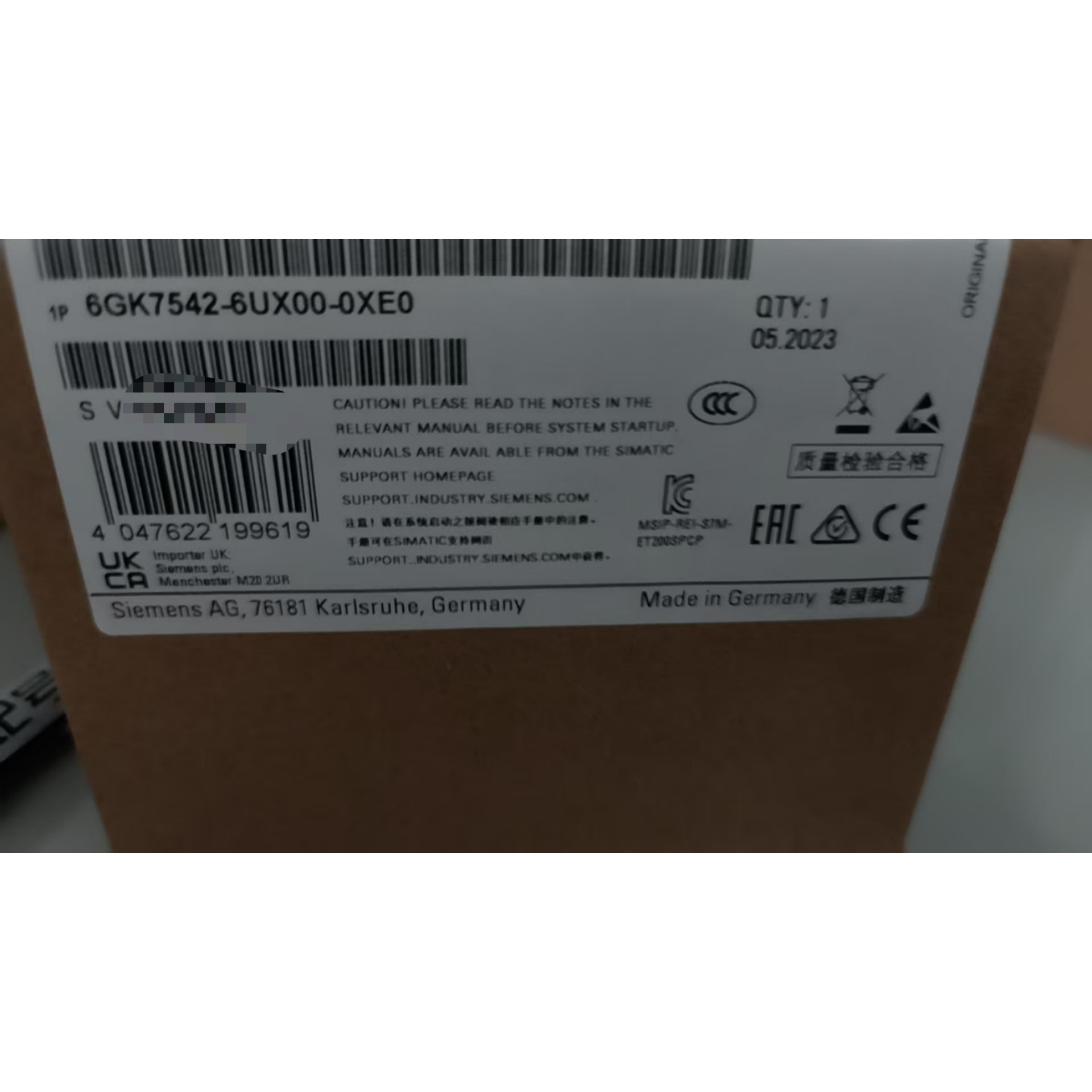 6GK7542-6UX00-0XE0,全新未拆封,质量杠杠的