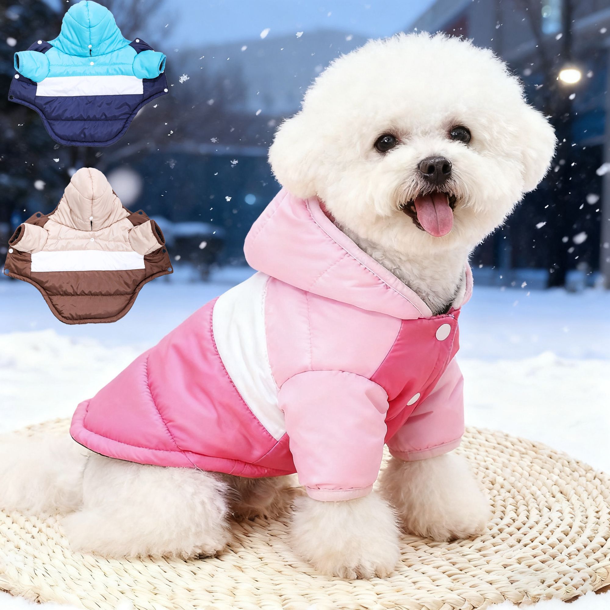 狗狗衣服冬装约克夏博美狗衣服保暖中小型犬宠物秋冬款可牵引棉衣