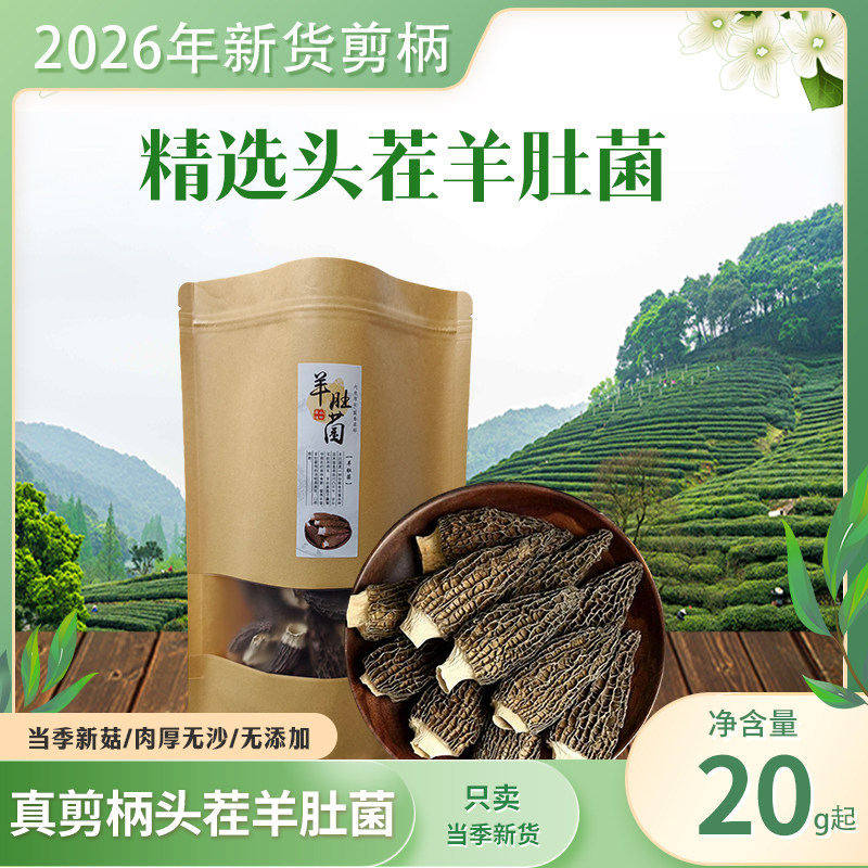精品羊肚菌干货非特级野生羊菌肚羊肚菌