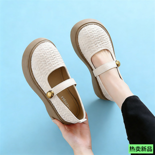 松糕厚底增高全包勃肯鞋女鞋2026新款春季百搭一脚蹬乐福博肯单鞋