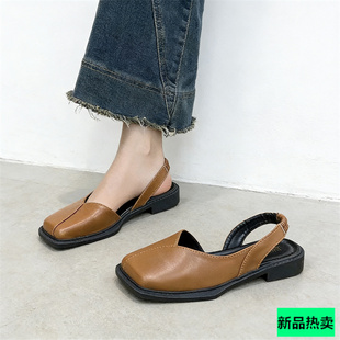大码女鞋41到43脚宽胖夏季新款法式平底单鞋玛丽珍小皮鞋2026凉鞋