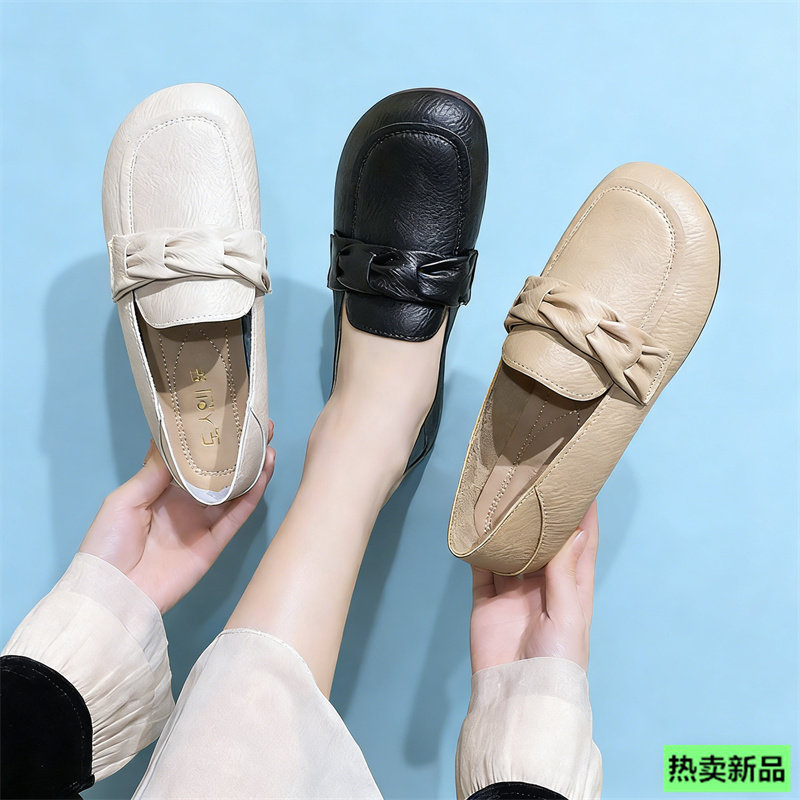 搭配裙子单鞋夏季女平底2026新款韩版百搭仙女风温柔豆豆鞋妈妈鞋,女鞋,浅口单鞋,淘宝优惠券,粉丝福利购,淘宝优惠卷