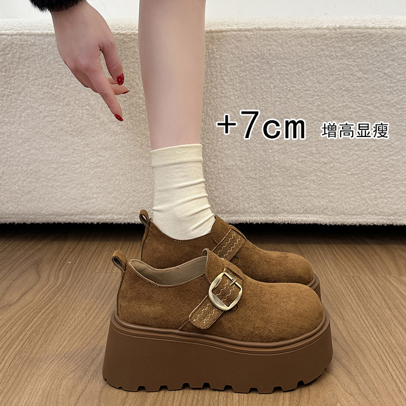 松糕厚底全包勃肯鞋女2026新款春季复古软底一脚蹬小个子乐福单鞋,女鞋,乐福鞋（豆豆鞋）,淘宝优惠券,粉丝福利购,淘宝优惠卷