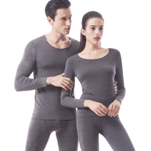 专柜超薄发热隐形保暖内衣莫代尔秋衣秋裤 男6805女5822 打底棉毛衫