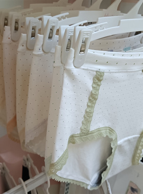 6条装伊内小波点棉质内裤女中高腰大版65176小65175舒适可爱少女