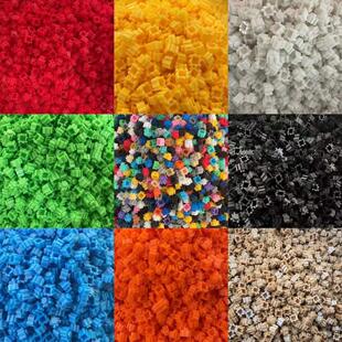 纯色混色小颗粒串联积木成人儿童拼插高难度解压3D摆件摆摊小玩具