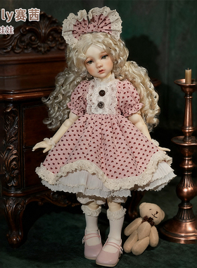 复古洋娃娃正品bjd娃娃六分Cecily赛茜风格卷发手工化妆古典玩偶