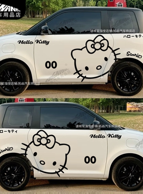 适用糯玉米车身贴纸小红书同款卡通HELLOKITTY车贴拉花装饰贴防水