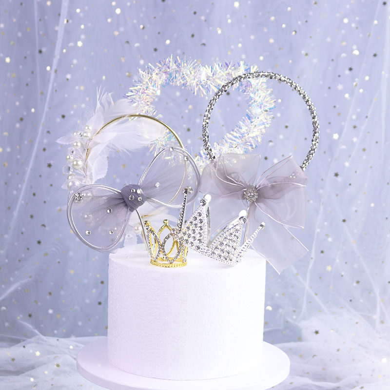 烘焙蛋糕装饰ins华丽铁艺珍珠皇冠水晶蝴蝶结幻彩爱心圆花环插件|ruв категории фестиваль товаров/подарок, одеваться товаров - от Buy2taobao.com для оказания профессиональной услуги покупки агента Taobao