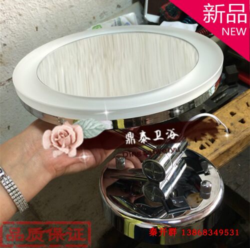 亚克力酒店壁挂式超薄带led灯单面美容镜子浴室化妆镜放大8寸伸缩