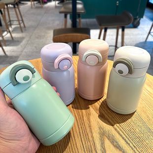 迷你小巧弹跳保温杯定制LOGO印刷图案刻字礼品公司学校活动便携杯
