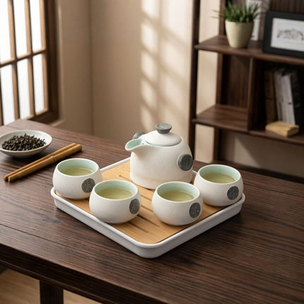 一壶两杯茶具套装快客杯家用飘逸杯茶壶四杯快客陶瓷单人迷你酒店