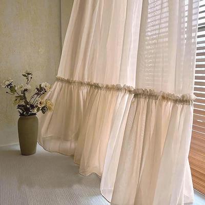 法式田园裙摆窗帘奶油裙摆纱