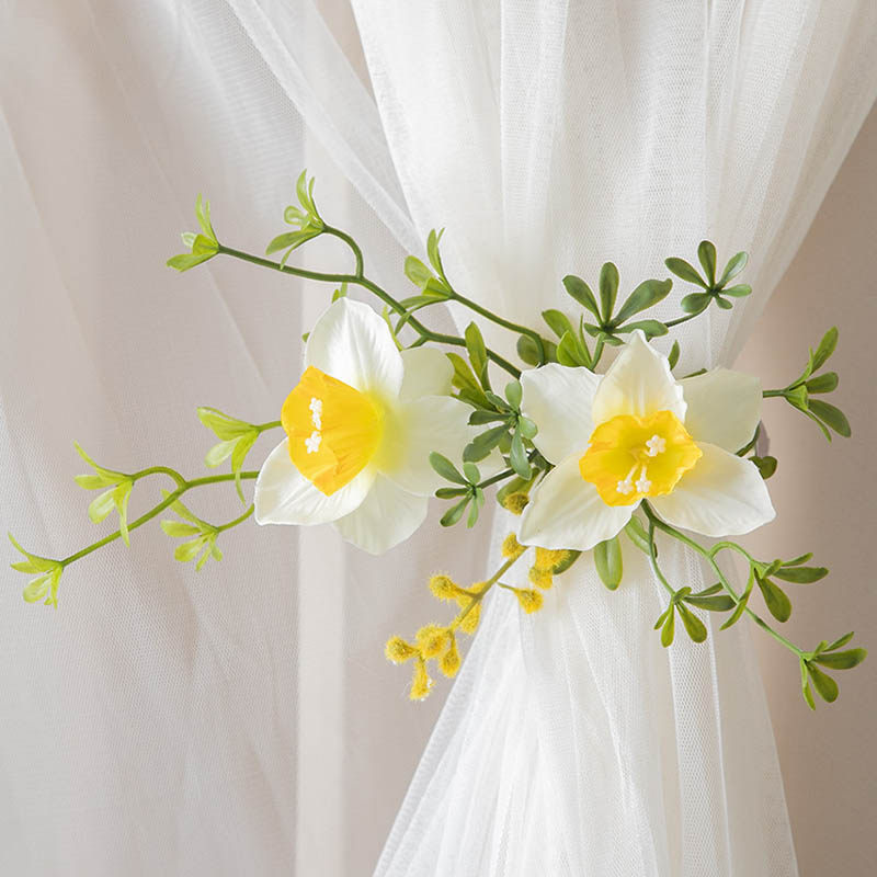 水仙花束带小清新家居装饰摆件客厅餐桌茶几墙面摆放花卉窗帘绑带,居家布艺,窗帘绑带,淘宝优惠券,粉丝福利购,淘宝优惠卷