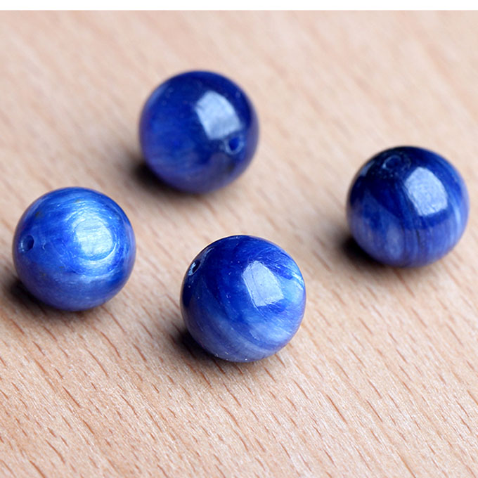 台湾5a天然蓝绒晶散珠 风水石 串手链 项坠 diy 川字掌