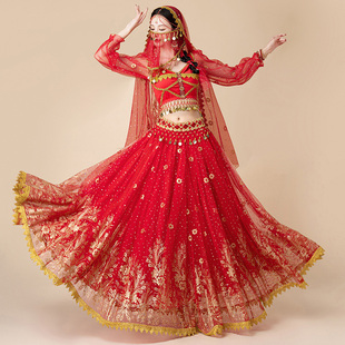 肚皮舞服装异域风情服装印度舞表演出服西域舞姬大摆裙肚皮舞茉莉