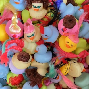 杀马特鸭邻里柠檬茶小黄鸭批发赠品奶茶店小鸭子鄰里8号鸭礼品