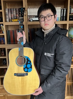 懂哥推荐马丁MartinD14FCocobolo蓝气球私人订制全单民谣吉他