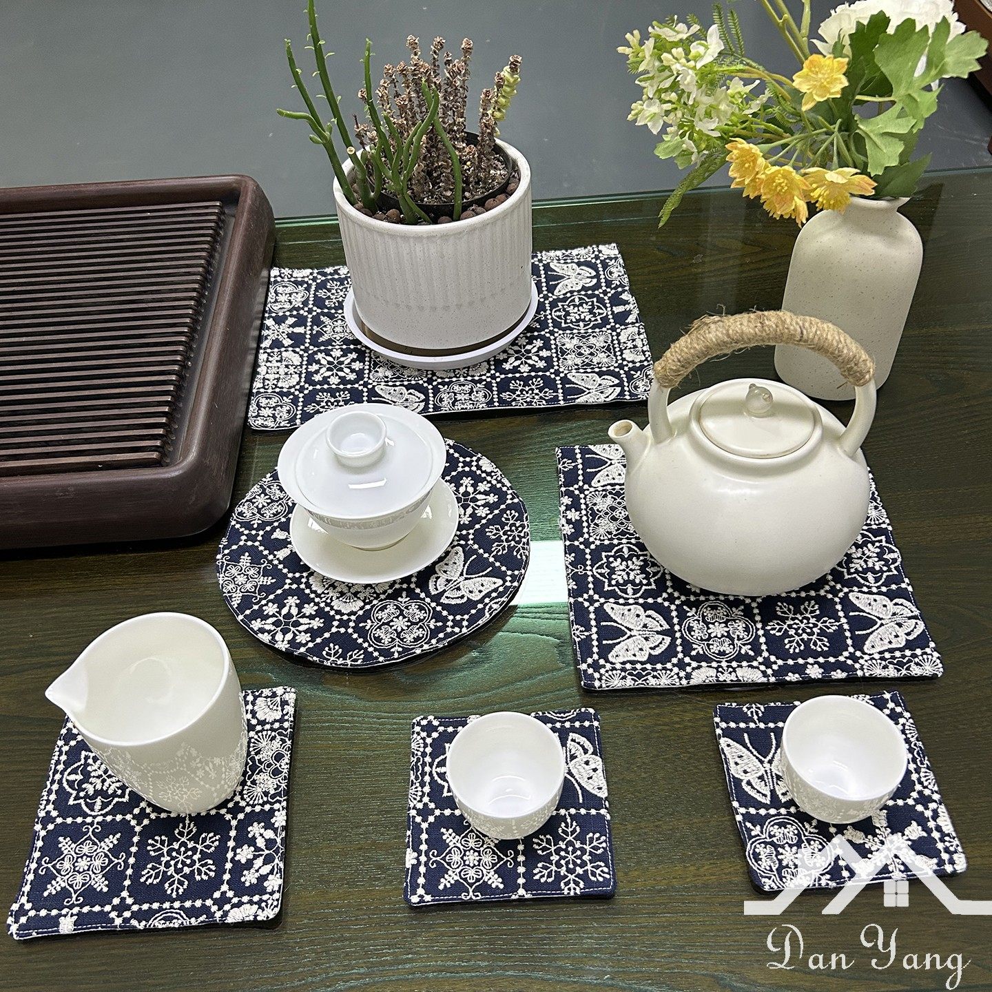 新款隔热茶杯垫重工刺绣棉麻餐垫布艺盆栽装饰花瓶垫茶壶垫碗盘垫,居家布艺,茶席,淘宝优惠券,粉丝福利购,淘宝优惠卷