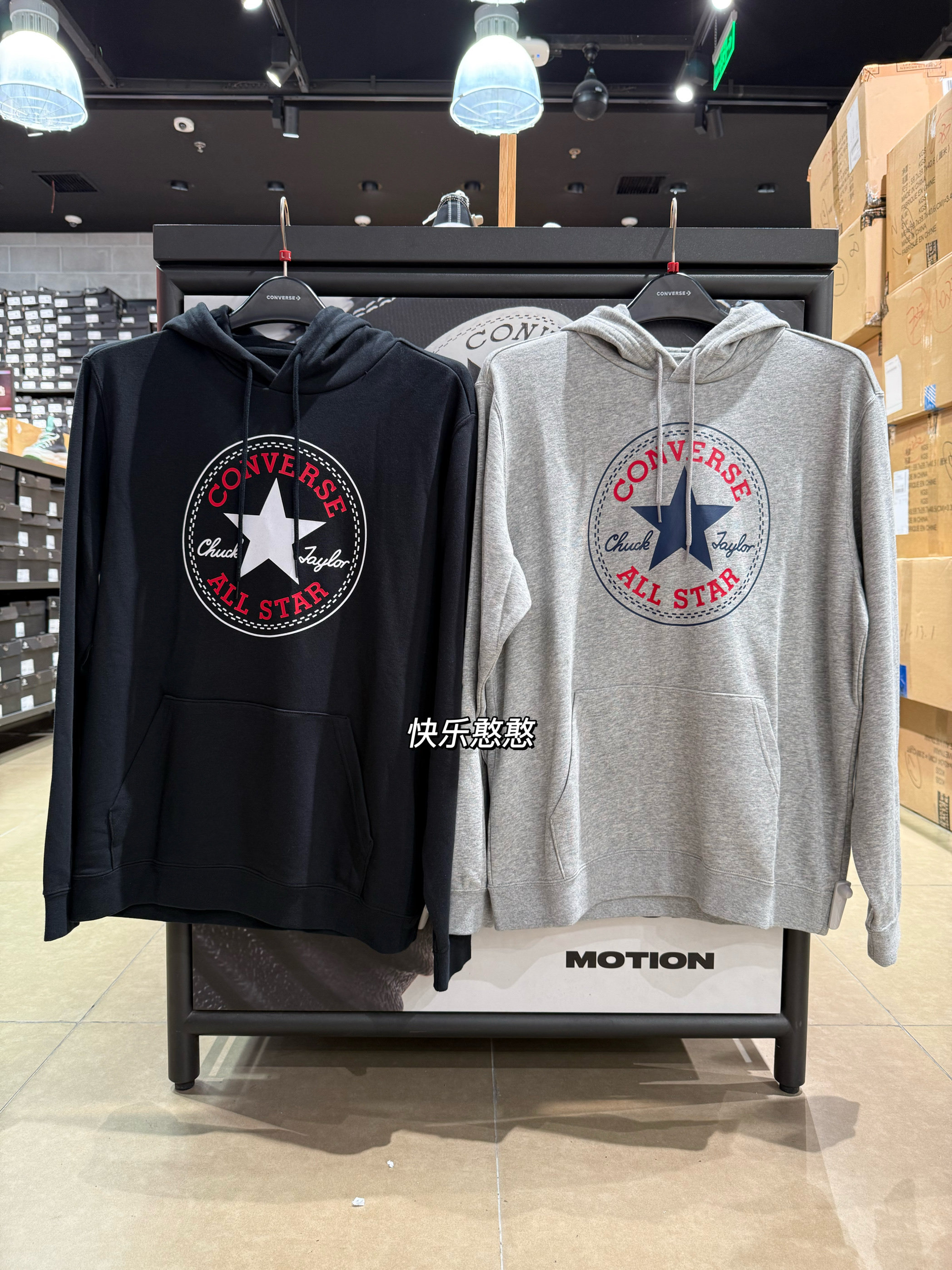 Converse匡威春秋男女经典款大logo连帽套头抽绳休闲卫衣10025469