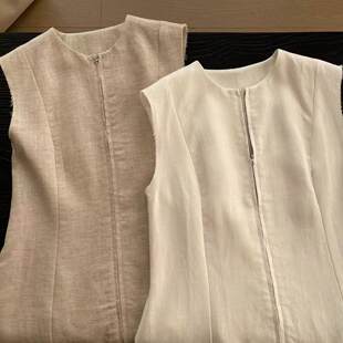 高级感气质须边无袖 26春夏新品 收腰背心2639 罗马假日